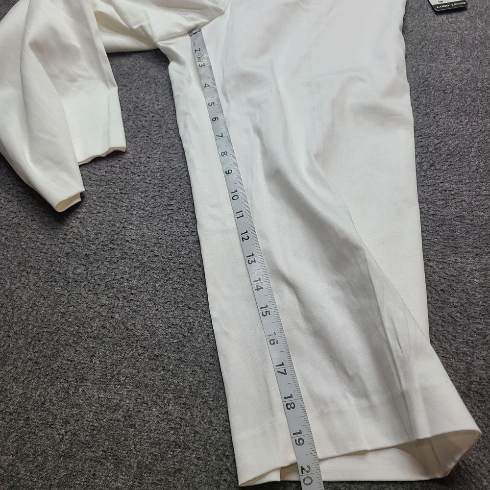 Larry Levine Slim Leg Crop Pants Women 12P‎ White New Slim Fit Petite Trousers